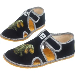 Antal ~ Rascal Hausschuh Slipper Textil ~ Mech-Rex Schwarz