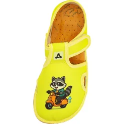 Antal ~ Rascal Hausschuh Slipper Textil ~ Waschbär Gelb