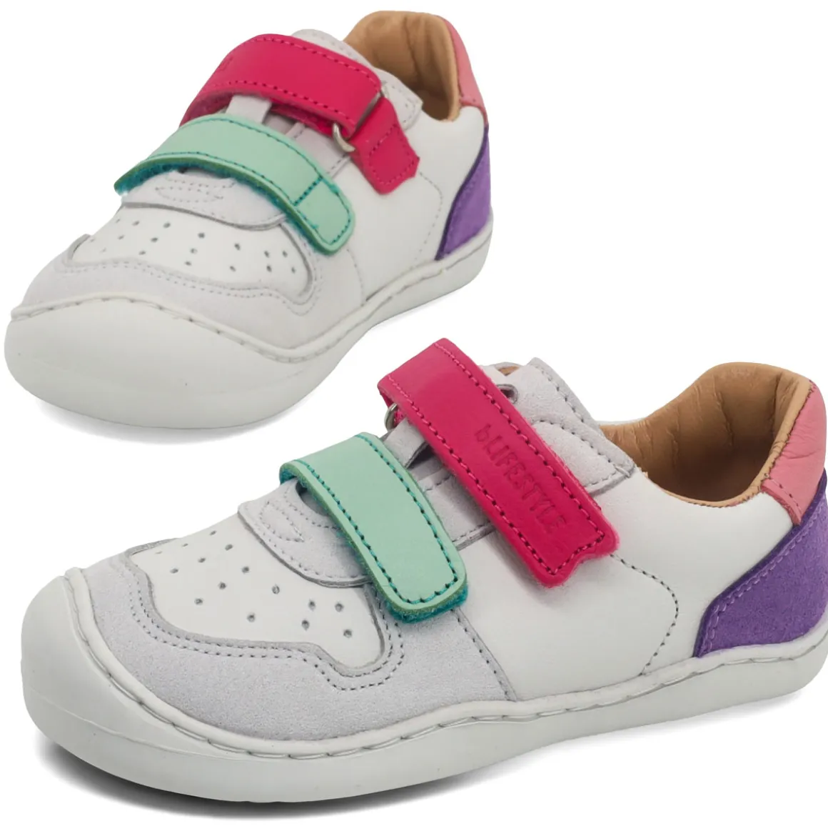 bLifestyle ~ baby Anurafrosch LowCut Klett ~ Weiß-Rosa