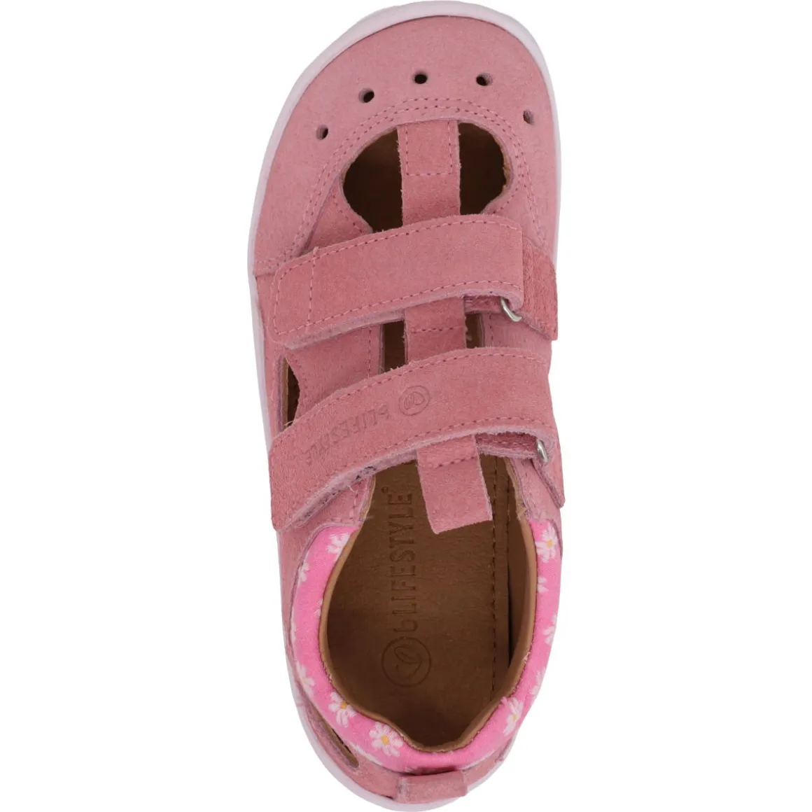 bLifestyle ~ (S) Kammmolch Sandale Velours ~ Rosablumen