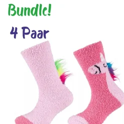 Camano kids ~ Kuschelsocke 4er Pack ~ Einhorn Pink