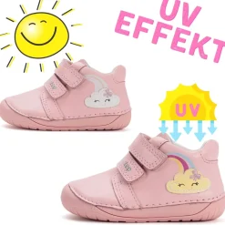 DD Step ~ Leder MidCut Klettschuh UV ~ Pink Rainbow