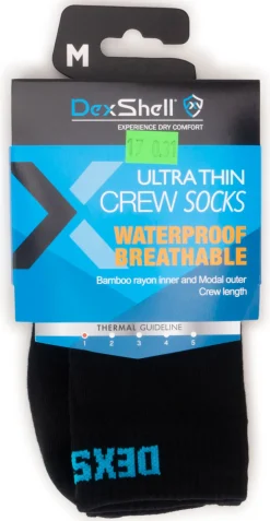 DexShell ~ wasserdichte Socke ~ Ultra Thin Crew ~ Black