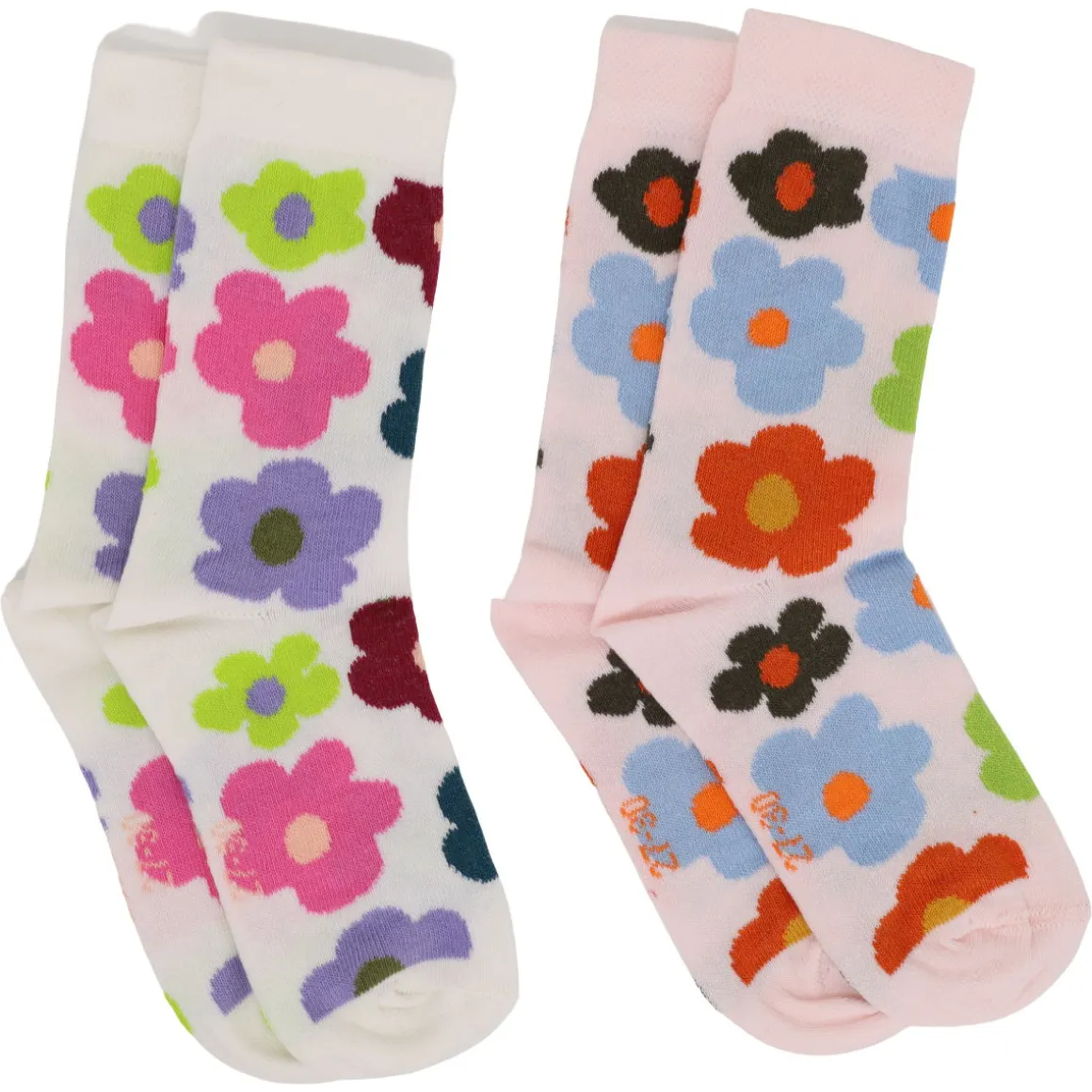 Ewers ~ Socken 2er Set ~ Blumen Latte/Rose