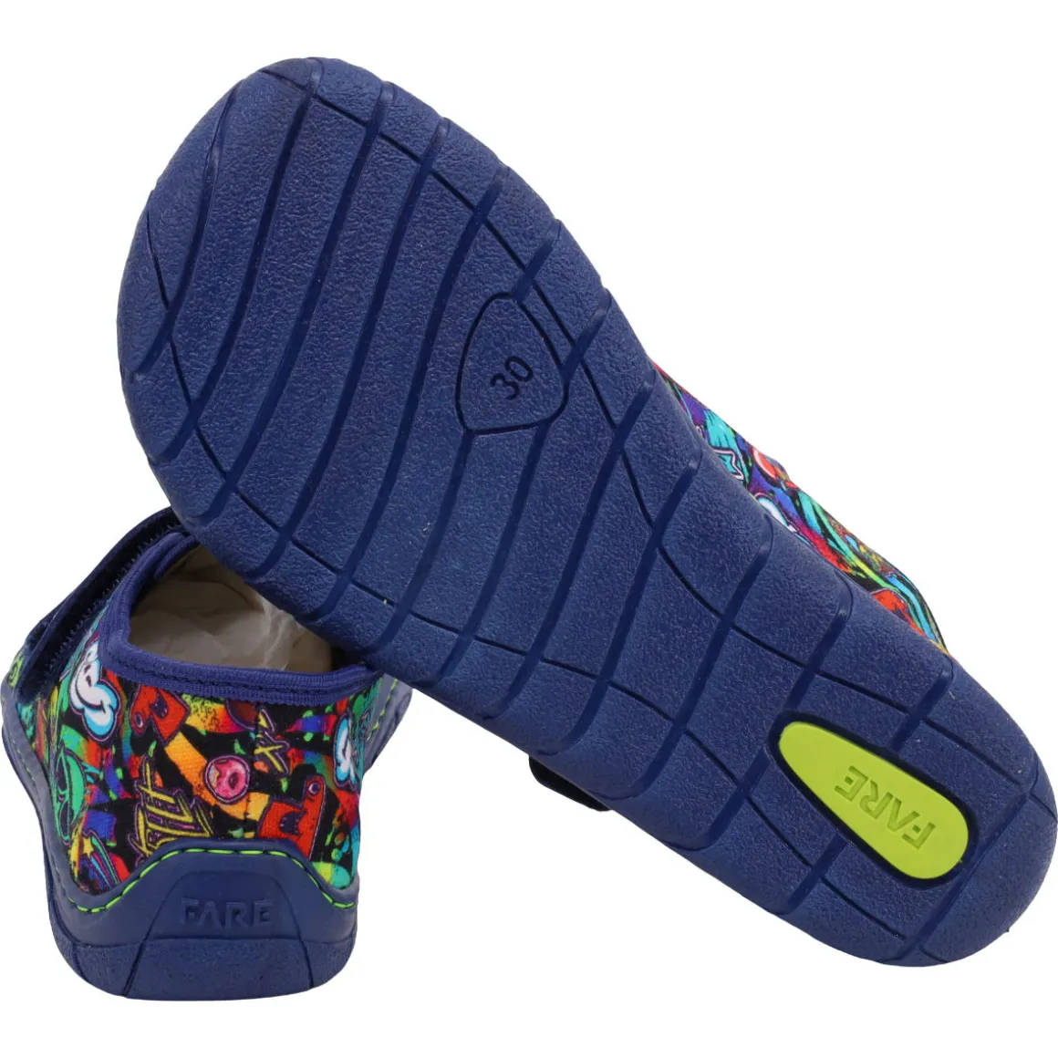 Fare Bare |vA ~ LowCut Leder & Canvas ~ Graffiti Blau