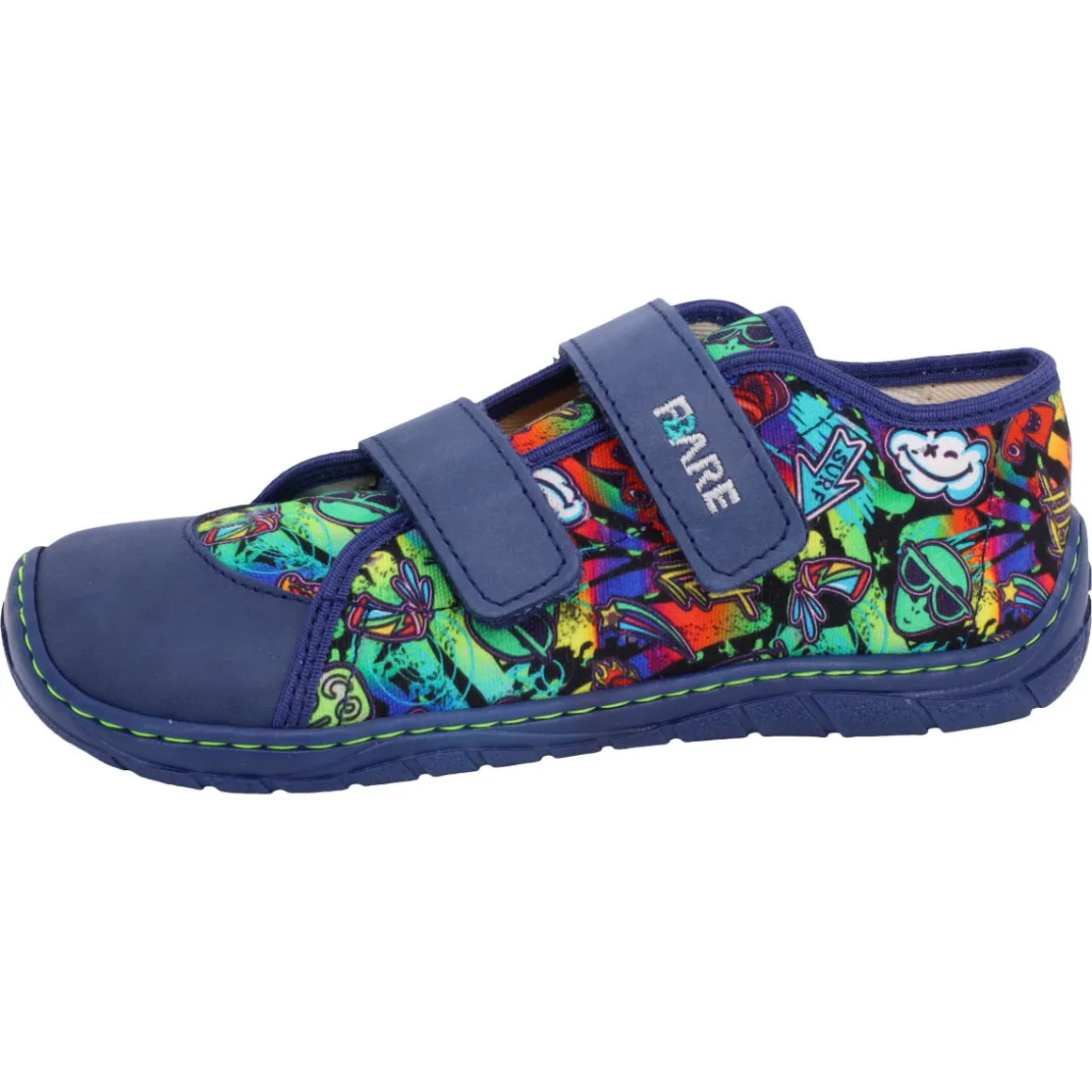 Fare Bare |vA ~ LowCut Leder & Canvas ~ Graffiti Blau