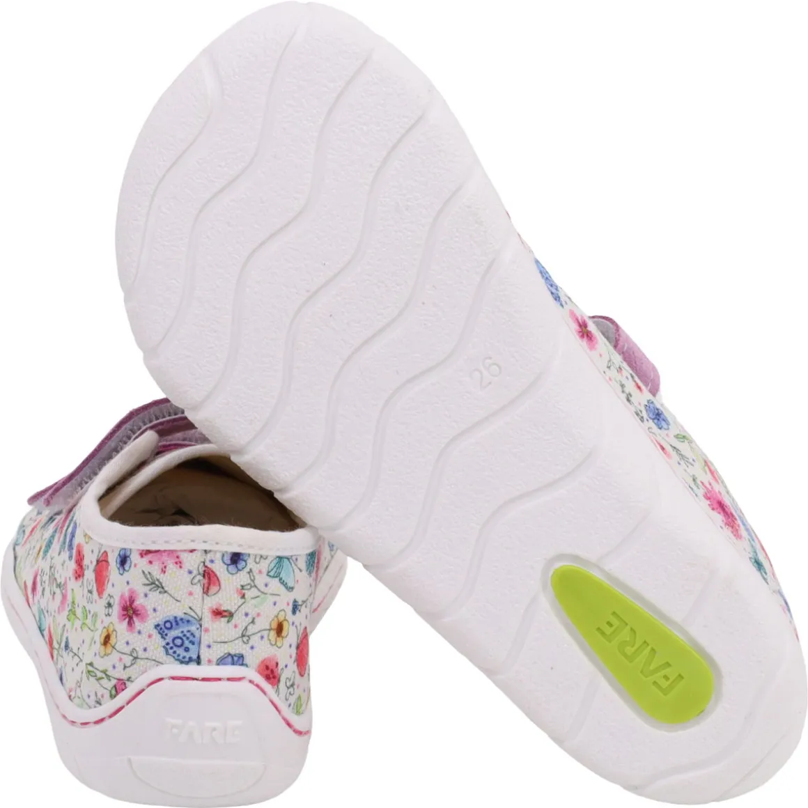Fare Bare |vA ~ LowCut Leder & Canvas ~ Blumen Weiß