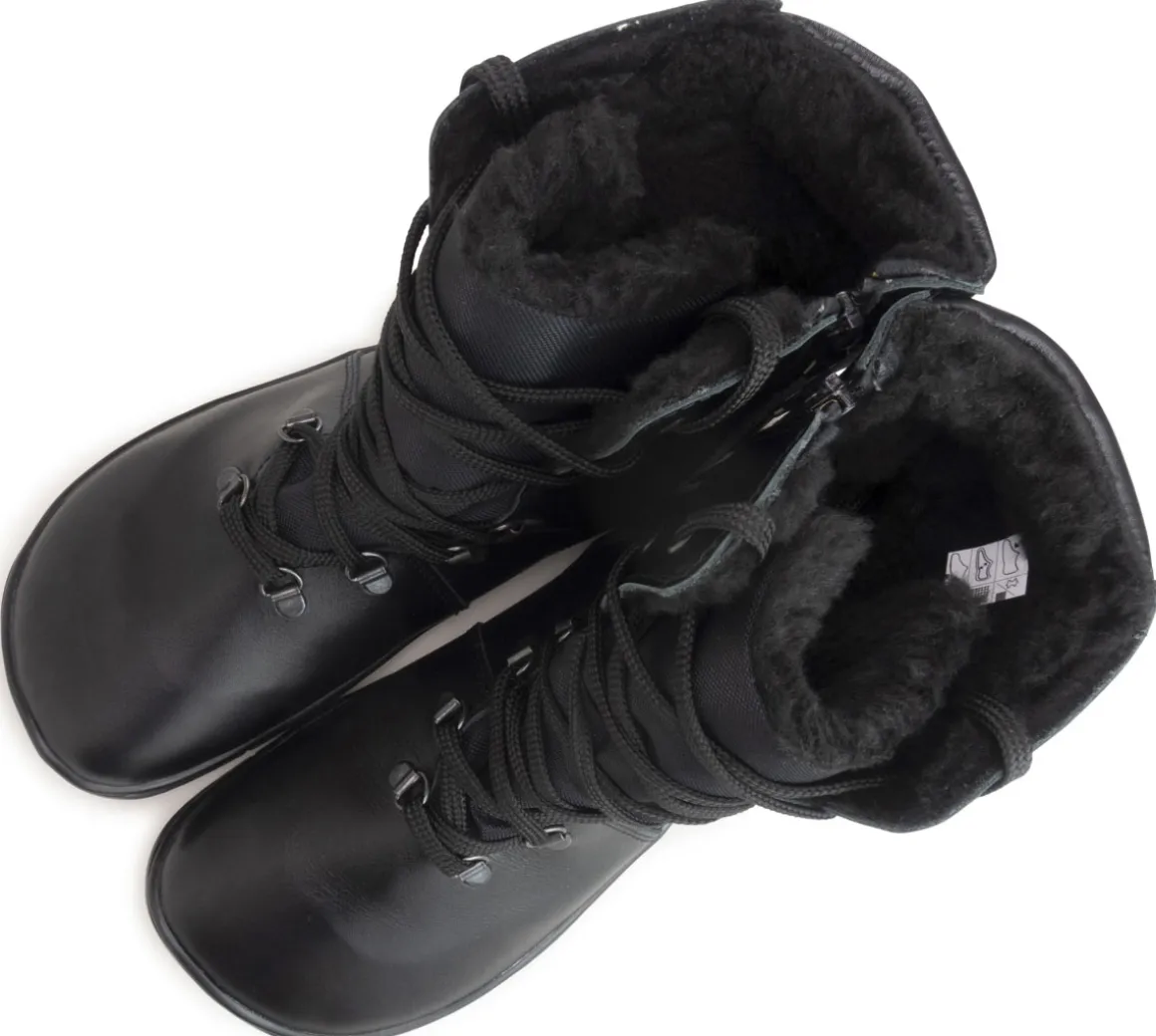 Fare Bare |vB ~ Schnürstiefel Leder Winter + Tex ~ Schwarz