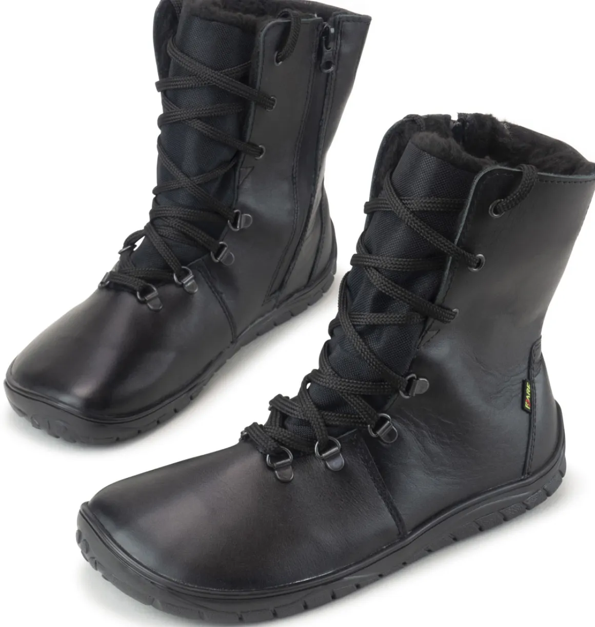 Fare Bare |vB ~ Schnürstiefel Leder Winter + Tex ~ Schwarz