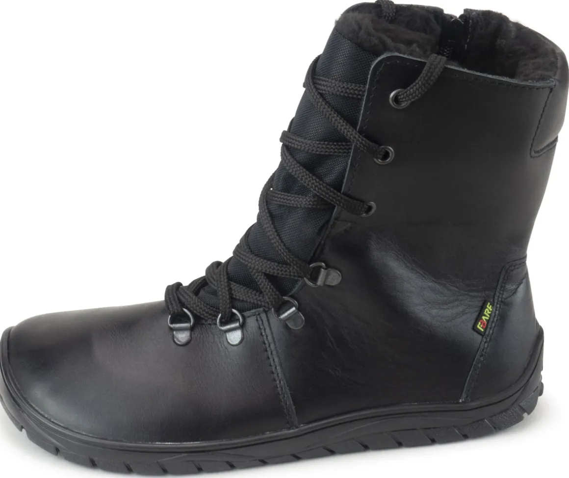 Fare Bare |vB ~ Schnürstiefel Leder Winter + Tex ~ Schwarz