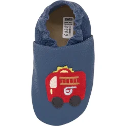 Funky Monkey ~ Leder Hausschuh ~ Feuerwehr Blau