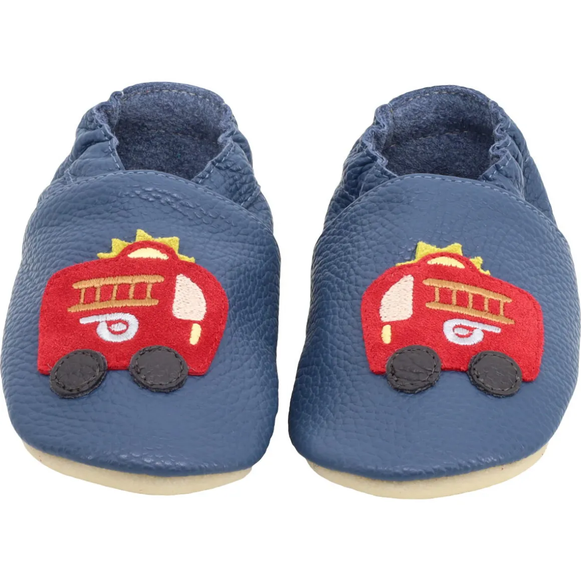 Funky Monkey ~ Leder Hausschuh ~ Feuerwehr Blau
