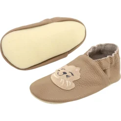 Funky Monkey ~ Leder Hausschuh ~ Katze Hellbraun