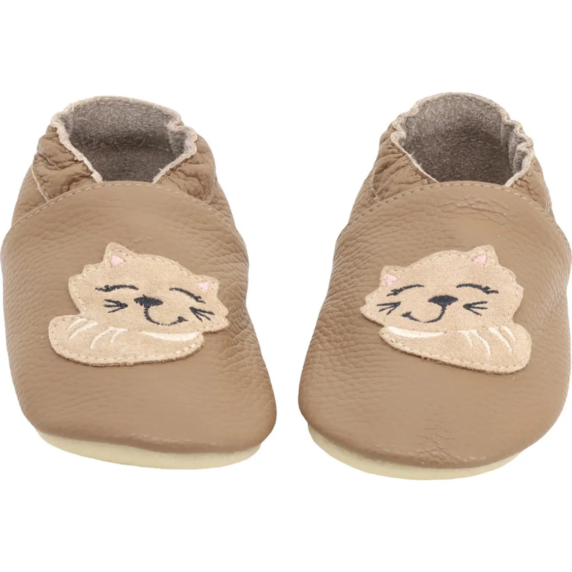 Funky Monkey ~ Leder Hausschuh ~ Katze Hellbraun
