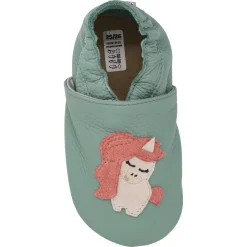 Funky Monkey ~ Leder Hausschuh ~ Einhorn Salbei