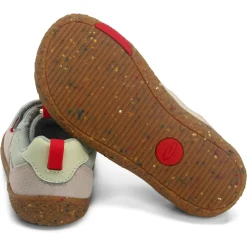 Groundies Kids ~ Lou 2.0 LowCut Sneaker GK3 ~ Sage Green/Red