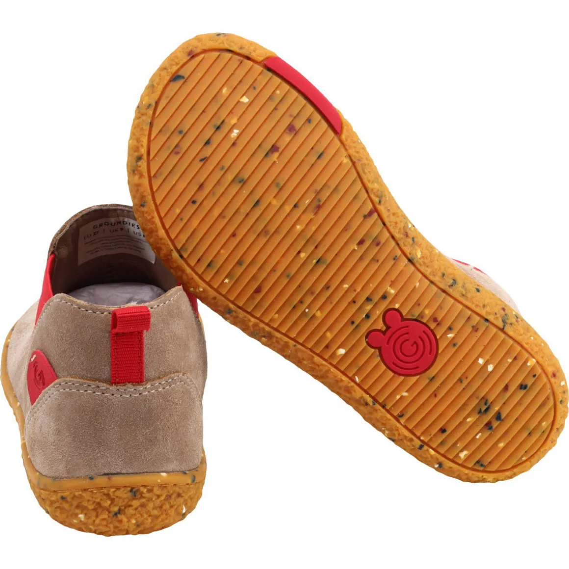 Groundies Kids ~ Lund Chelsea Boot GK3 ~ Taupe/Red