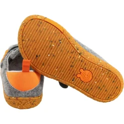 Groundies Kids ~ Malmö Home Hausschuh GK3 ~ Stone/Orange