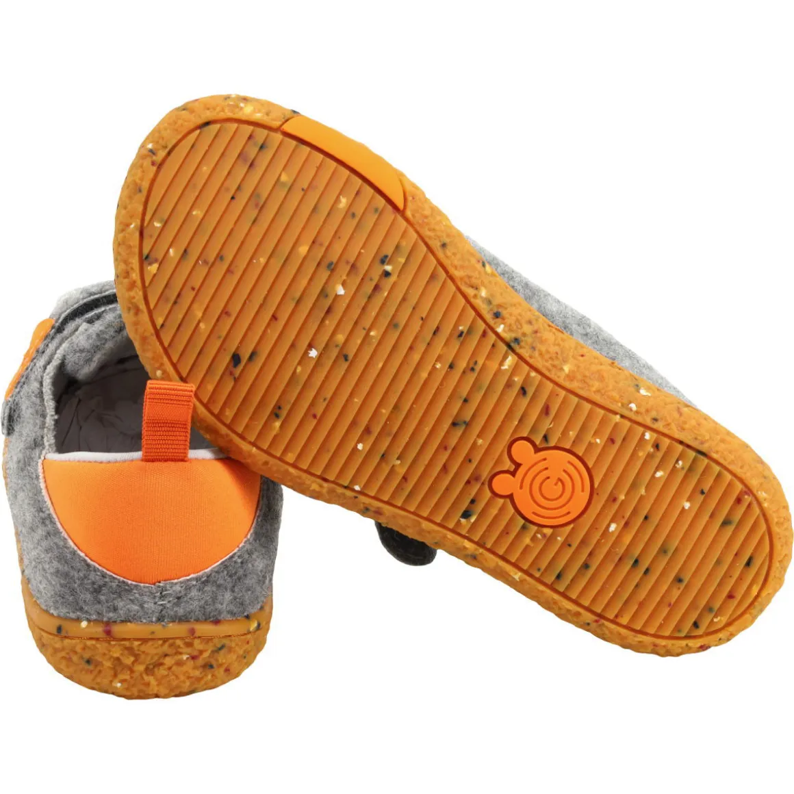 Groundies Kids ~ Malmö Home Hausschuh GK3 ~ Stone/Orange