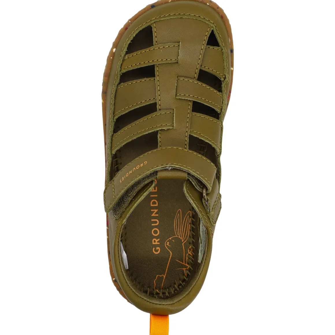 Groundies Kids ~ Noto 2.0 Sandale Leder ~ Khaki/Orange
