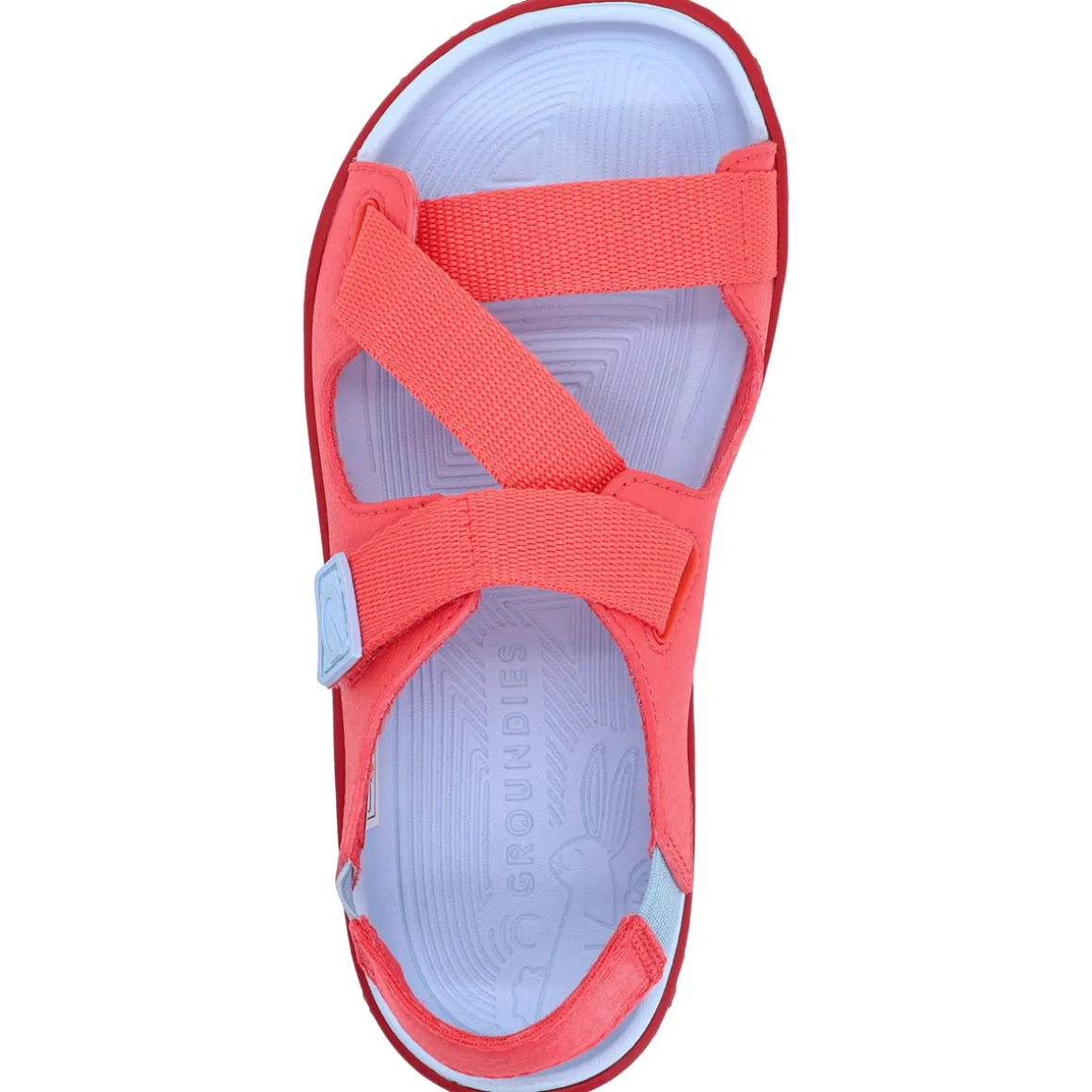 Groundies Kids ~ Twig Sandale vegan ~ Rouge/Sky Blue