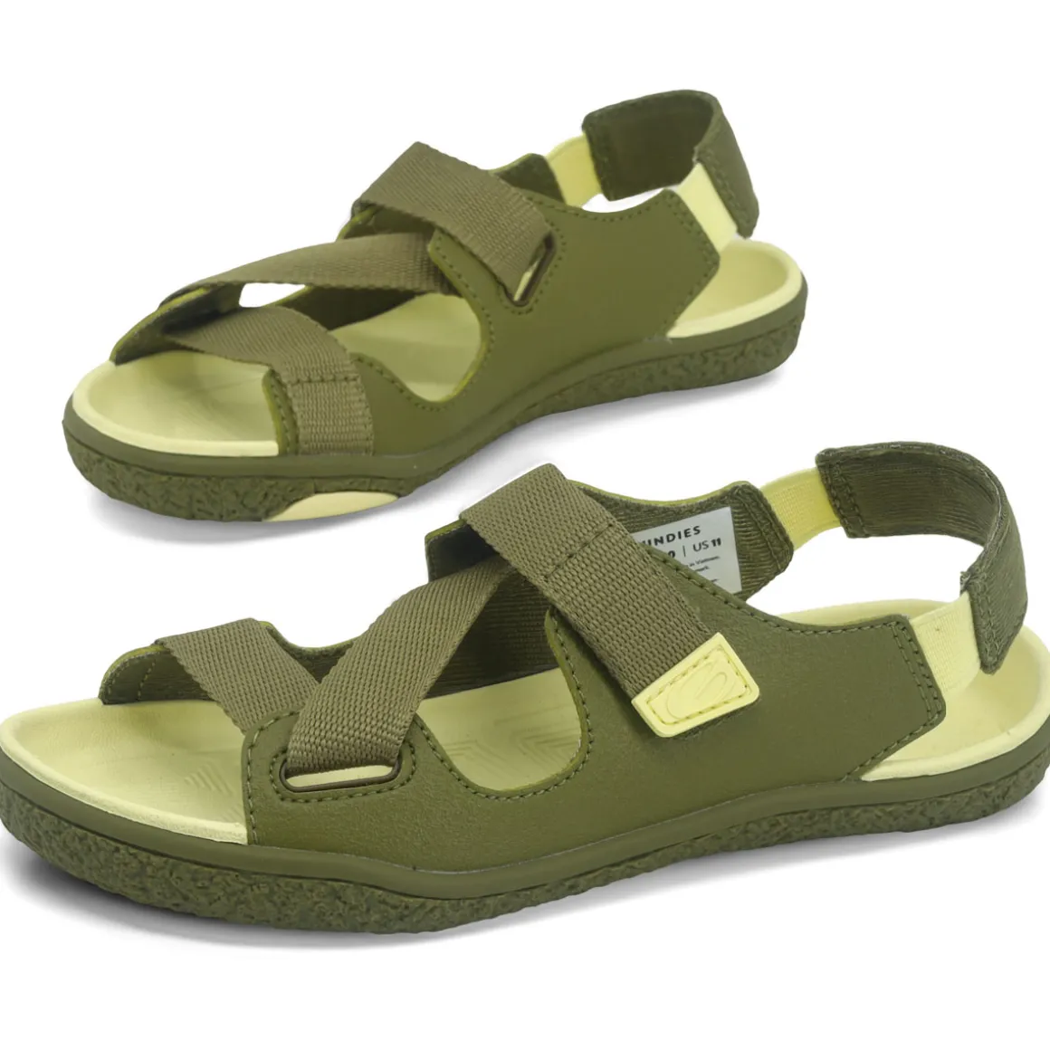 Groundies Kids ~ Twig Sandale vegan ~ Khaki/Yellow