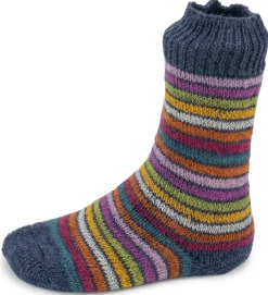 Hirsch Natur Kids ~ Vollplüsch-Socke ~ Ringel Blueblend