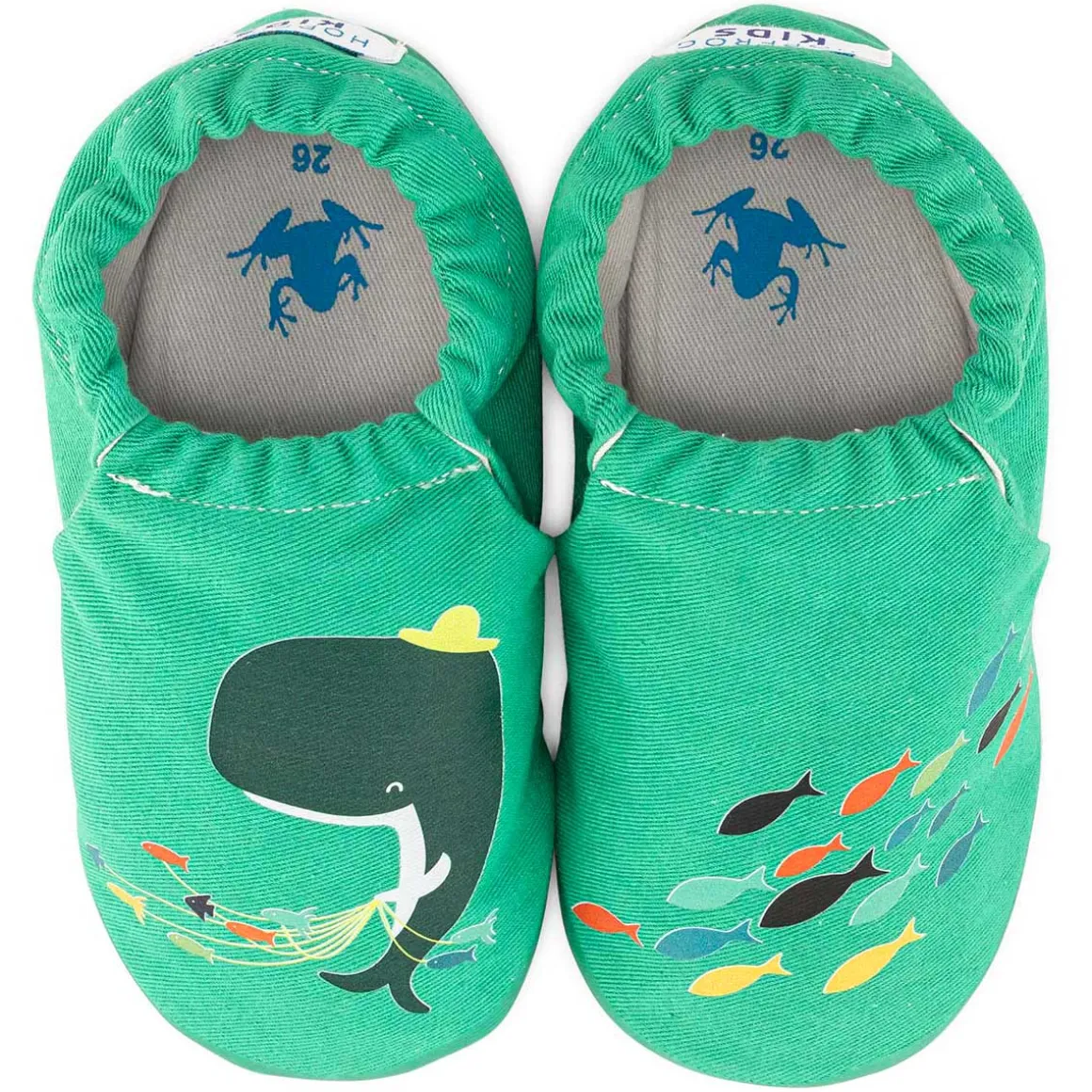 HopFrög ~ Smart Booties Hyper Hausschuh ~ Whale Green