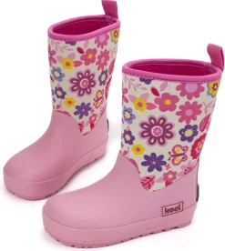 Koel ~ Winter Gummistiefel Neopren ~ Blumen Pink