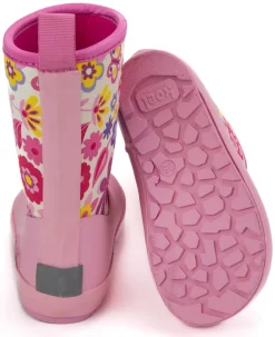 Koel ~ Winter Gummistiefel Neopren ~ Blumen Pink