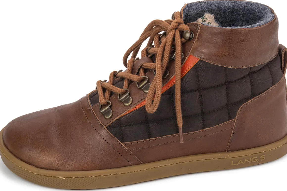 LANG.S ~ Granite MidCut Leder + Wollfleece ~ Brown