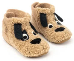 Living Kitzbühel ~ Woll-Hausschuh ~ Hündchen (camel)