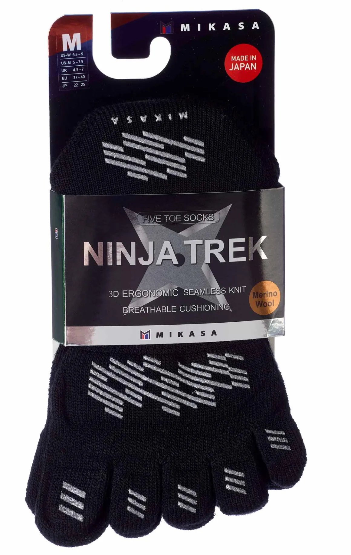 Mikasa ~ Ninja Trek Zehensocke ~ Schwarz