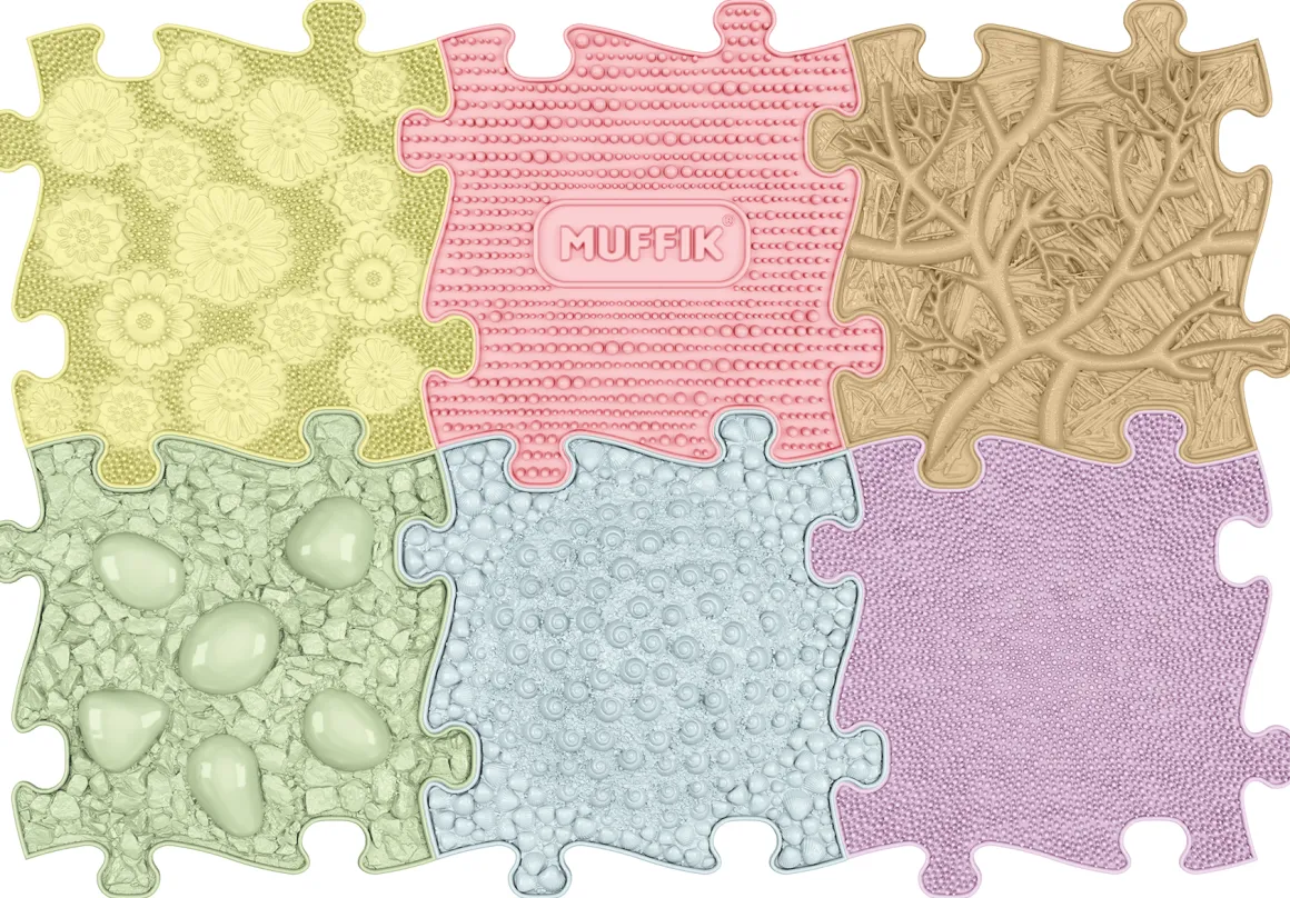 Muffik ~ Sensorikmatten ~ Baby Pastel Set mit 6 Teilen
