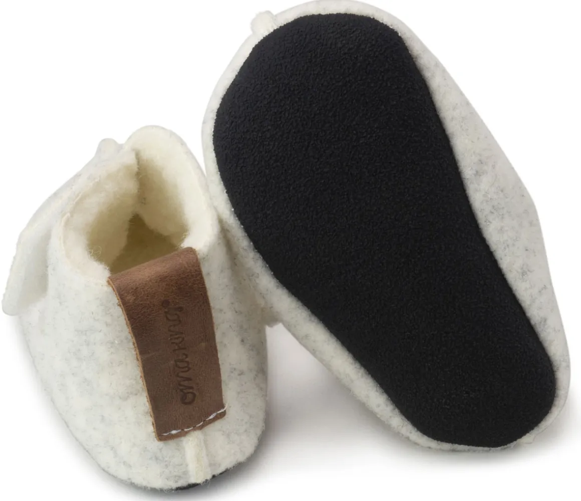 OmaKing ~ Kinder Hausschuh Wollfilz ~ White