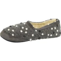 OmaKing ~ Poksa Hausschuh Wollfilz ~ Grey with Dots