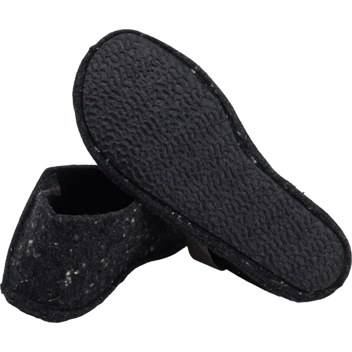 OmaKing ~ Tohkri Hausschuh Wolle ~ Black with Dots