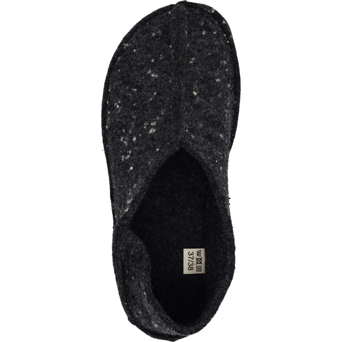 OmaKing ~ Tohkri Hausschuh Wolle ~ Black with Dots