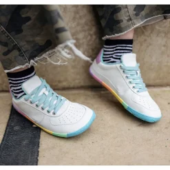 PaperKrane ~ LowCut Sneaker Leder ~ Neon Rainbow