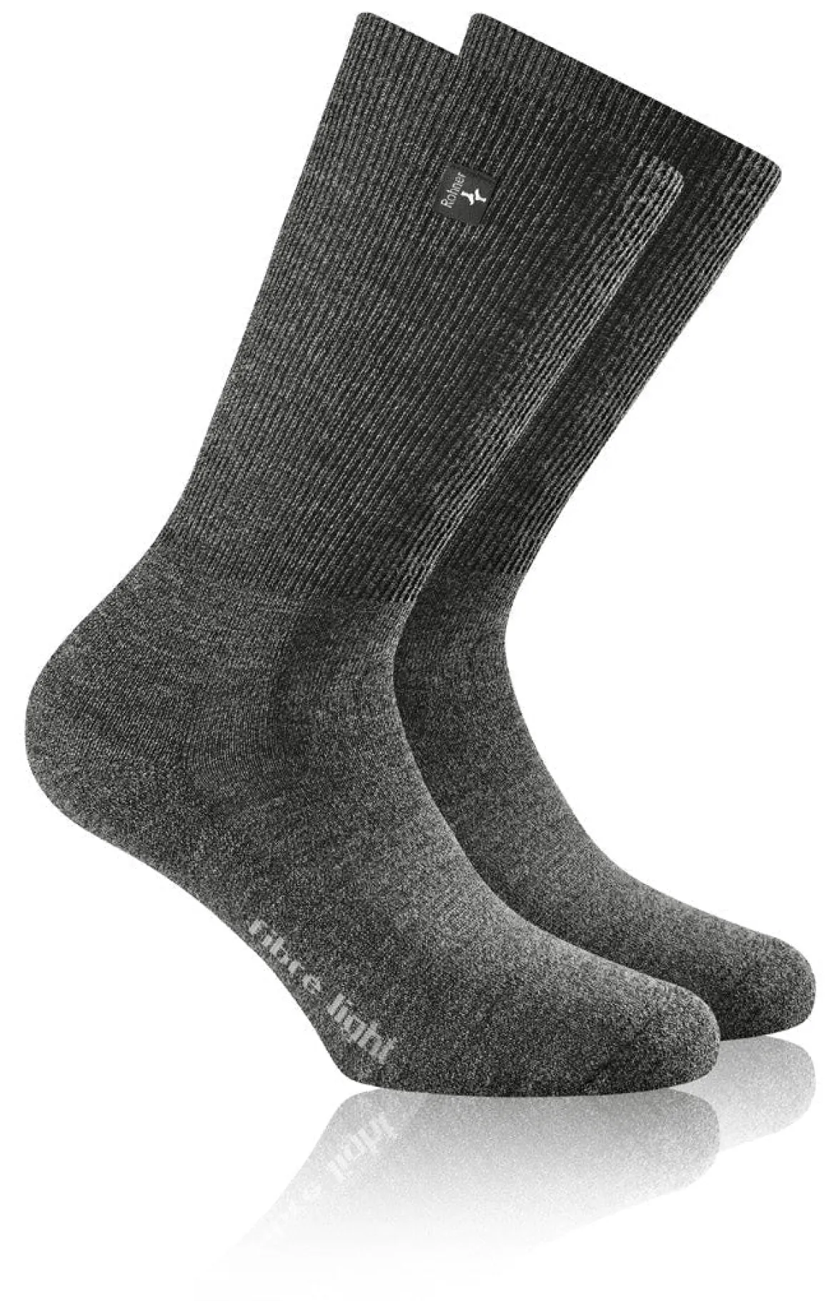 Rohner ~ Barfußsocke Merino Fibre Light Super ~ Schwarz Meliert