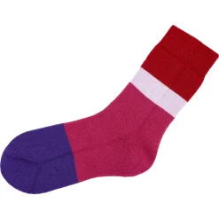 Sokkinn ~ Bio Socke Wool Plusch Stripes ~ Rosewood