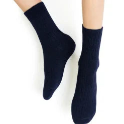 Steven kids ~ Merinowolle Socken 3er Set ~ Navy Blue gerippt
