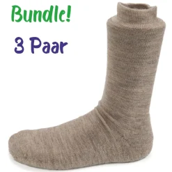 Steven ~ Merinowolle Socken Frottee 3er Set ~ Beige Melange