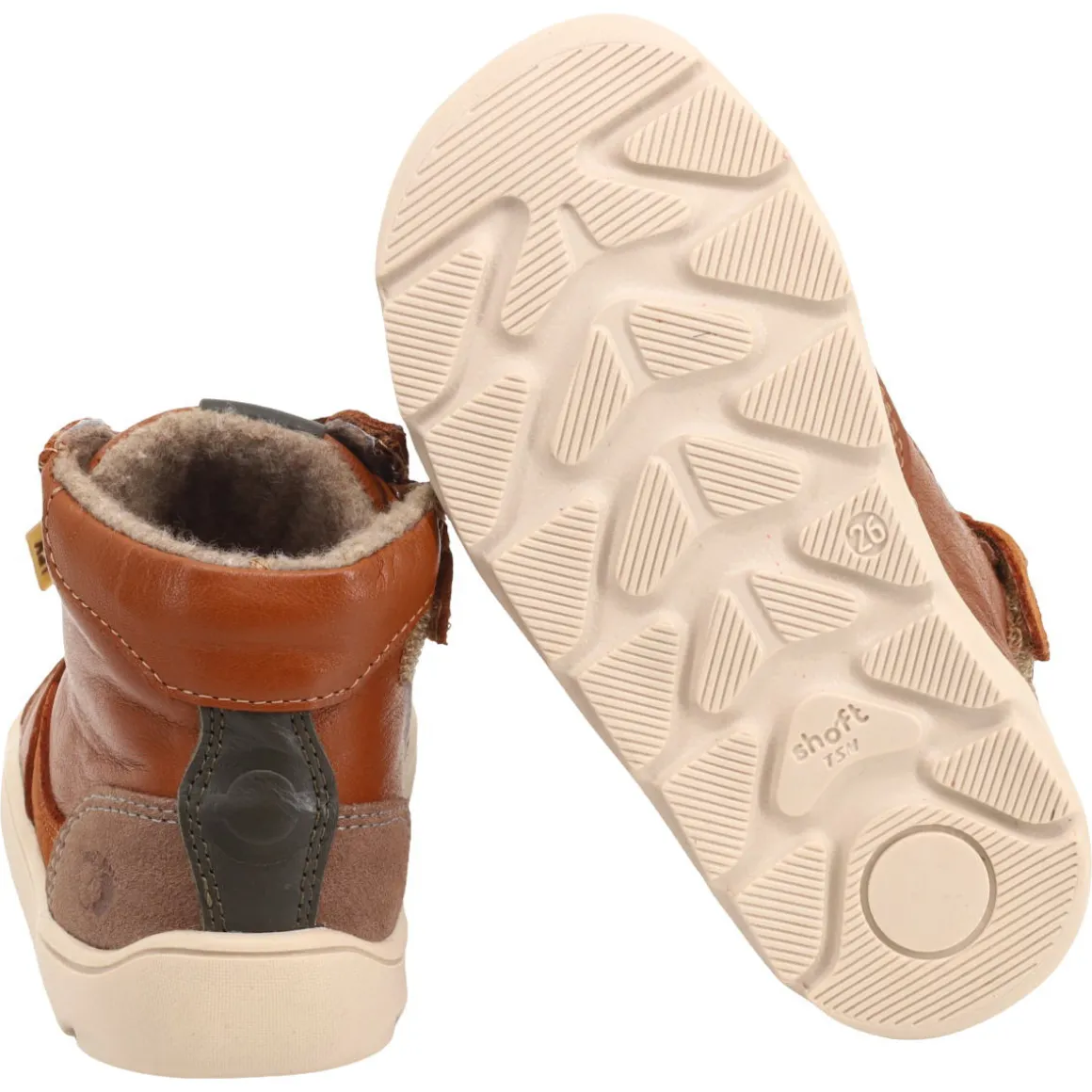 Telyoh bare ~ Leder Schnürboot Wollfleece + Tex ~ Hazelnut