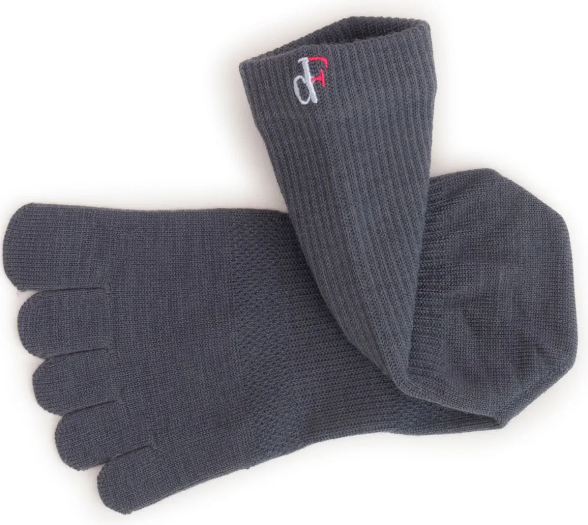 Vibram ~ dF-300 Crew Outdoor Wool Zehensocken ~ Dark Grey