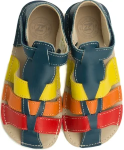 ZeaZoo ~ Sandale Marlin ~ Dunkelblau Regenbogen
